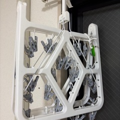 ステンレス物干しラック＋ピンチハンガーセットの画像