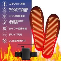 アプリ制御電熱インソール 35〜70℃調整可 デュアル5000mAh搭載の画像