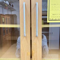 A-1002【リユースのサカイ野々市店】ジモティ来店特価‼ ニトリ NITORI 2枚扉食器棚 木製 木目調 ブラウン クリーニング済みの画像