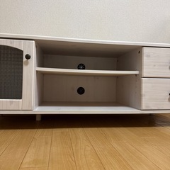 ニトリ ホワイト 木製 テレビ台 収納付きの画像