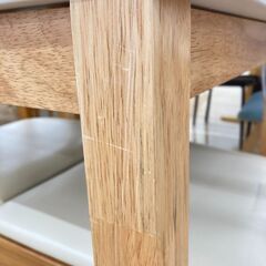 A-1007【リユースのサカイ野々市店】ジモティ来店特価‼ ２人用ダイニングセット 木製 ホワイト×ブラウン クリーニング済みの画像