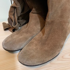 【中古】本革 スエード ブーツ🎀リボン　の画像