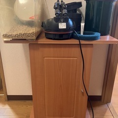 エーハイム2234と水槽台、ろ材の画像