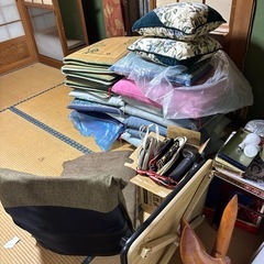 すだれ　簾　スダレ　よしず　ゴザ　蓙　ごさ　陶器　骨董品　骨董　大皿　ガラス　グラス　湯呑み　焼き物　焼物　竿　釣竿　座布団　クッション　小物入れ　財布　タンス　テーブル　鉄屑　スクラップ　アルミ　家の片付け中　電化製品　収納家具　ベッド　プリンター　豊前市　　差し上げます　0円　松江　の画像