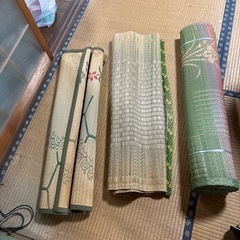 すだれ　簾　スダレ　よしず　ゴザ　蓙　ごさ　陶器　骨董品　骨董　大皿　ガラス　グラス　湯呑み　焼き物　焼物　竿　釣竿　座布団　クッション　小物入れ　財布　タンス　テーブル　鉄屑　スクラップ　アルミ　家の片付け中　電化製品　収納家具　ベッド　プリンター　豊前市　　差し上げます　0円　松江　の画像