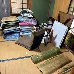 すだれ　簾　スダレ　よしず　ゴザ　蓙　ごさ　陶器　骨董品　骨董　大皿　ガラス　グラス　湯呑み　焼き物　焼物　竿　釣竿　座布団　クッション　小物入れ　財布　タンス　テーブル　鉄屑　スクラップ　アルミ　家の片付け中　電化製品　収納家具　ベッド　プリンター　豊前市　　差し上げます　0円　松江　の画像