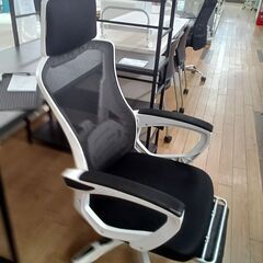 ★リユースのサカイつくば店★TK7858  オフィスチェア ホワイト/ブラック H115×D60×W60 クリーニング済みの画像