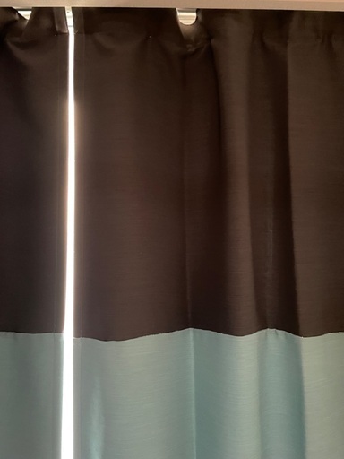 ツートンカラー ドレープカーテン 茶色 購入 水色