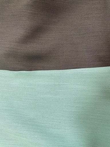 ツートンカラー ドレープカーテン 茶色 水色 ディスカウント