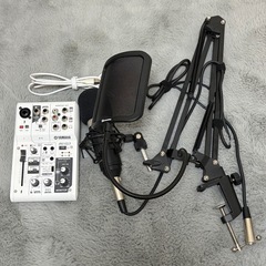 12/31まで【配信セット】箱付きYAMAHA AG03 オーディオミキサー マイク･スタンド･ガードセットの画像