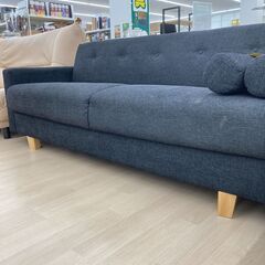 A-1012【リユースのサカイ野々市店】ジモティ来店特価‼ ２人用ソファー 布地 ブラック クリーニング済みの画像