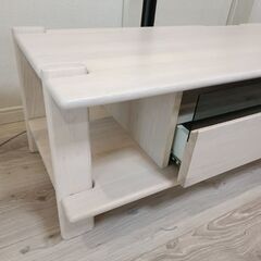 美品　大画面対応テレビ台　ホワイトの画像