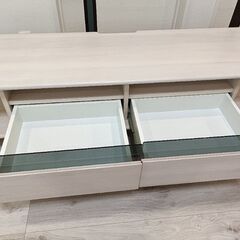 美品　大画面対応テレビ台　ホワイトの画像