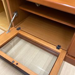 A-1014【リユースのサカイ野々市店】ジモティ来店特価‼ Tv台 2枚収納引き出し付 木製 ブラウン クリーニング済みの画像