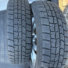 155/65R13 ダンロップ スタッドレス ウィンターマックス VM02 バリ山 20年製 WEDSホイールの画像