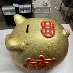 A2512-767 招財進宝　金の豚の貯金箱だブー　レトロの画像