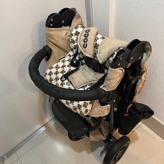 (ご相談可)エアバギー ココブレーキ ベージュ／付属空気入れ・オプションレインカバー付きの画像