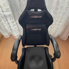 100円 ゲーミング チェア 黒 椅子 オットマン 草加市の画像