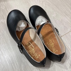 【新品】パンプス フラットシューズ 25.5〜26cm黒の画像