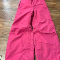 140cm スキー／スノボウェア上下セット  ピンク×ホワイトの画像