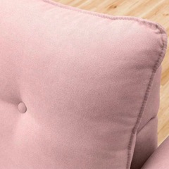 ピンクファブリックソファ　2人掛けソファの画像