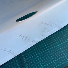 スーパーカブ50カスタム 角目 セル付　純正レッグシールド 補修ありの画像