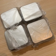 ブリキ缶　4個セット　シルバーの画像