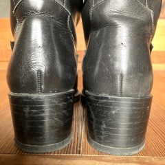 黒レザー ロングブーツ ジョッキーブーツ　MODE KAORI 22.5㎝　※難ありの画像