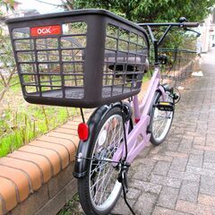 美品 中古自転車 Classical ママチャリ 自転車 22インチ LEDライト 後カゴ付 パープル 通勤 通学 近所のお出掛けなどにの画像