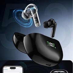 【新品未使用】ワイヤレスイヤホン Bluetooth 充電ケース付き ブラックの画像