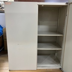  鍵無し 両開き 書庫 メタルキャビネットの画像
