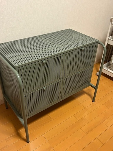 IKEA　NIKKEBY 収納　チェスト　グレーグリーン