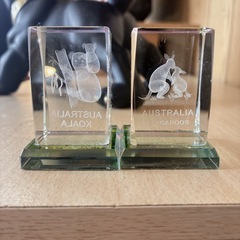 クリスタル カンガルーコアラ 3D ペーパーウエイト置物の画像