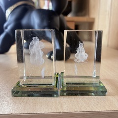 クリスタル カンガルーコアラ 3D ペーパーウエイト置物の画像