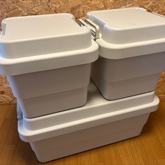 【無印良品】頑丈収納ボックス 小 ホワイトグレー②の画像
