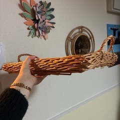 木カゴ　木トレーの画像