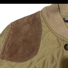 Ralph Lauren カーキ キルティングジャケット L相当　スエード牛革の画像