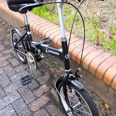 中古自転車 CAPTAIN STAG ミニサイクル 折り畳み 自転車 16インチ ブラック 通勤 通学 近所のお出掛けなどにの画像