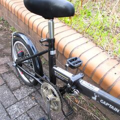 中古自転車 CAPTAIN STAG ミニサイクル 折り畳み 自転車 16インチ ブラック 通勤 通学 近所のお出掛けなどにの画像