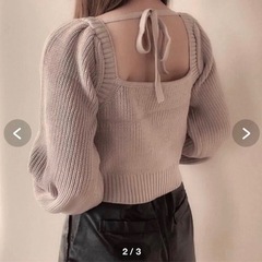 【GRL】バックリボンボリュームスリーブショート丈ニットの画像