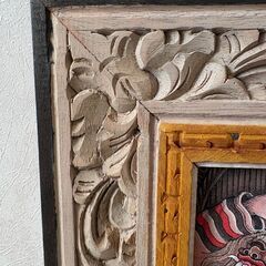 バリ島の伝統的な神話のシーンを描いた絵画　30年前の物です。の画像