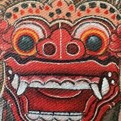 バリ島の伝統的な神話のシーンを描いた絵画　30年前の物です。の画像