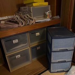 中古の押入れ収納ケース・古カラーボックスの画像
