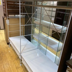 🩶ライトグレー🩶無印良品 スチールユニットシェルフ  オープンシェルフ ユニット式  ワードローブバー付き ワイド  高さ120cm 連結 スチール製 収納　シンプル NO.2787F の画像