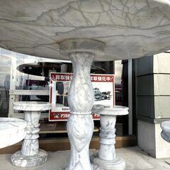 ★配送料込み★ 大理石丸テーブル 大理石イス4脚【マジカルスケッチ】の画像