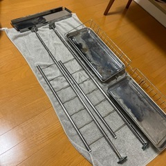 非対面　水切りラックキッチン 収納 突っ張り棒の画像