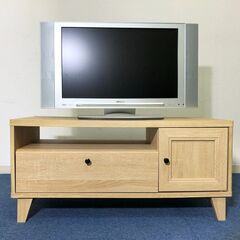 北欧カントリー風 ローボード MCR-85DH NW/85DH NOテレビ台 木目調ナチュラルブラウン 白井産業 スライドレール引出リビングボード完成品の画像