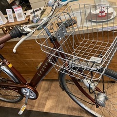 【SALE！防犯登録無料！前後タイヤ・チューブ新品！】LEDオートライト　6段変速　27インチ自転車　ブラウンの画像