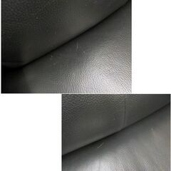 2.5人掛けソファ ブラック レザー 幅186cm 革製 背もたれ取り外し可能 2Pソファ 黒 ソファ　西岡店の画像