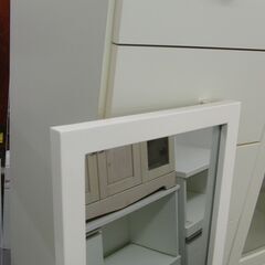 不二貿易 壁掛けミラー 約高さ147ｃｍ ホワイト 白 姿見 鏡 立てかけ 全身鏡 札幌 手稲の画像